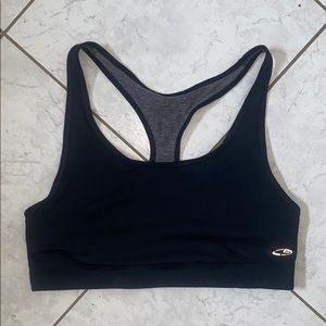 Asics Black and Grey Low Impact Sports Bra